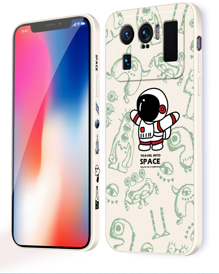 小米11ultra背屏太空人,小米11ultra背屏图片 小米11ultra手机壳宇航员镜头全包直边液态硅胶简约