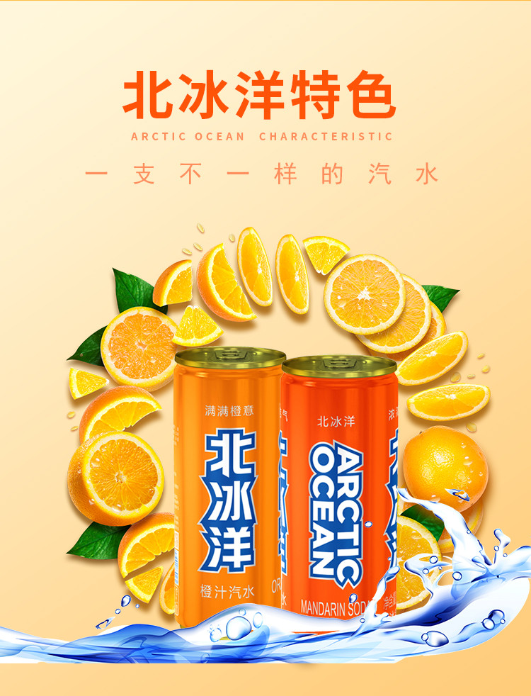 北冰洋听装330ml*12听橙汁桔汁双拼