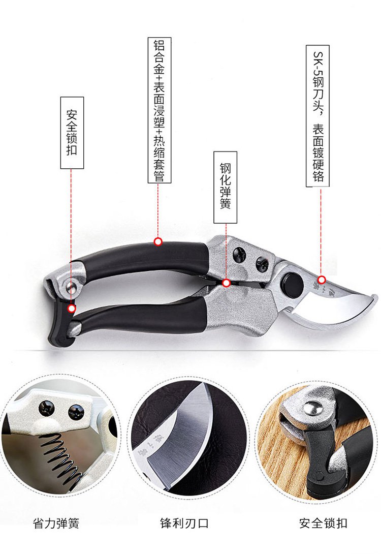 修树枝剪园林园艺剪刀果树修剪工具果园家用园艺剪刀张小泉剪刀