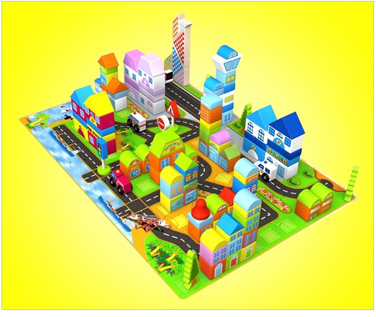 200粒建筑师积木儿童玩具送积木桶加布袋