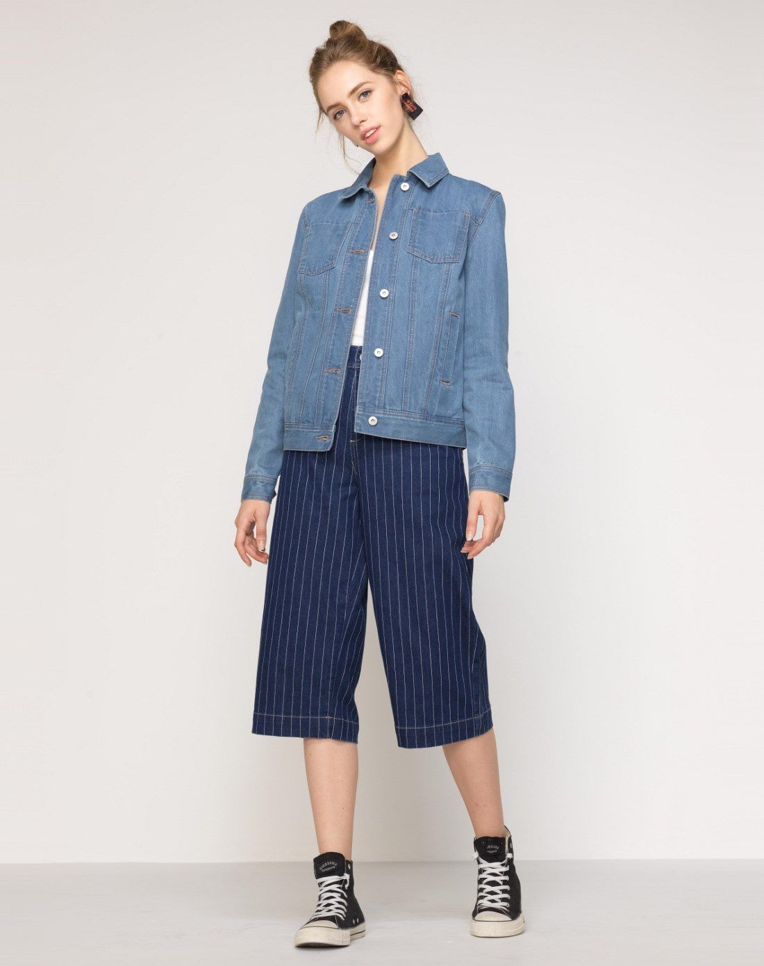 佐丹奴GIORDANO浅蓝色 复古酵素洗工装牛仔