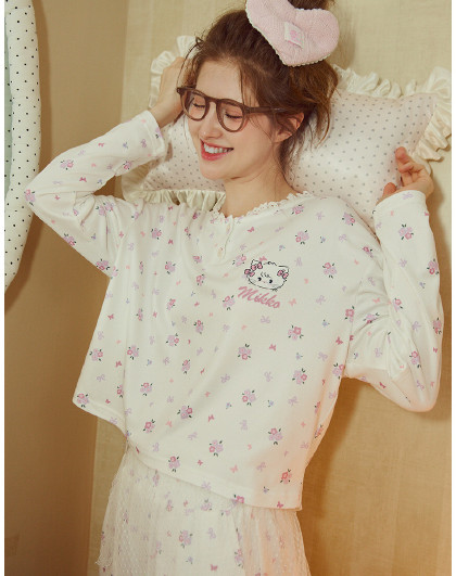 【双面磨毛奶绒绒系列】mikko睡衣女秋冬碎花外穿居家套装