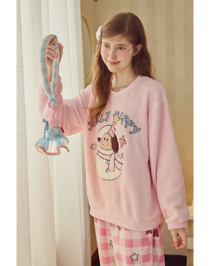 【轰轰小狗】睡衣女秋冬厚款珊瑚绒可外穿女款高级感家居套装