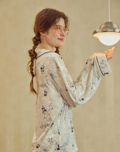 【轻奢金丝绒】睡衣女秋冬厚款复古气质高级感家居服丝绒套装女