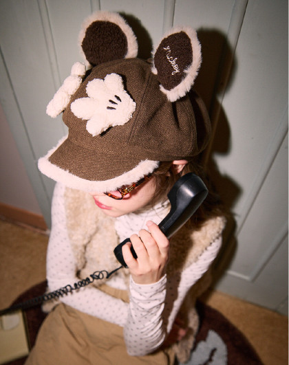 【米奇系列】帽子女秋冬高级感洋气时尚毛绒百搭逛街休闲毛绒帽子