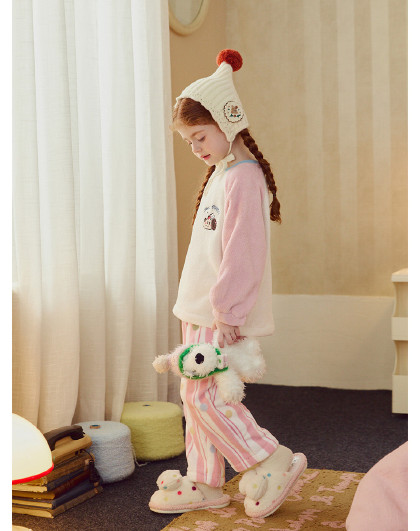 【超值捡漏】儿童睡衣秋冬季珊瑚绒女童厚款保暖外穿小狗居家套装