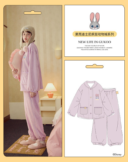 【疯狂动物城系列】睡衣女秋冬款珊瑚绒可外穿舒适休闲居家套装
