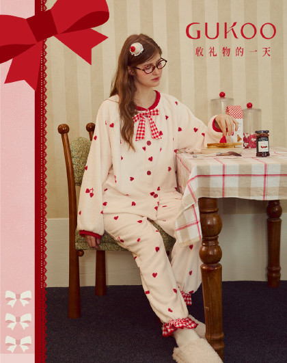 【红运系列】睡衣女秋冬厚款保暖红品套装本命年结婚家居服可外穿