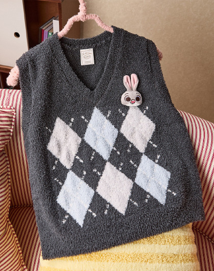 【半边绒上衣】疯狂动物城系列睡衣女秋冬厚款内搭外穿家居背心