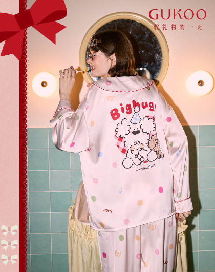 【轻红品系列】睡衣女秋冬高级感轻奢IP联名娃娃领家居服套装