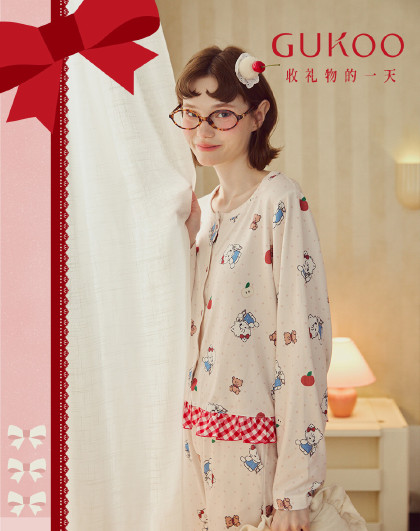 【双面磨毛奶绒绒系列】mikko睡衣女秋冬结婚红品本命年套装