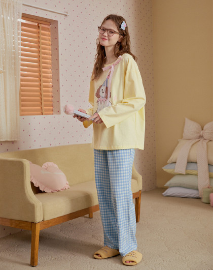 【原创IP】睡衣女春秋柔软长袖高级感家居服女款可外穿套装