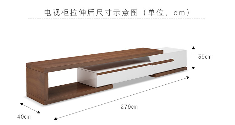 储物简易北欧式伸缩电视柜现代简约客厅 茶几电视柜组合 电视柜