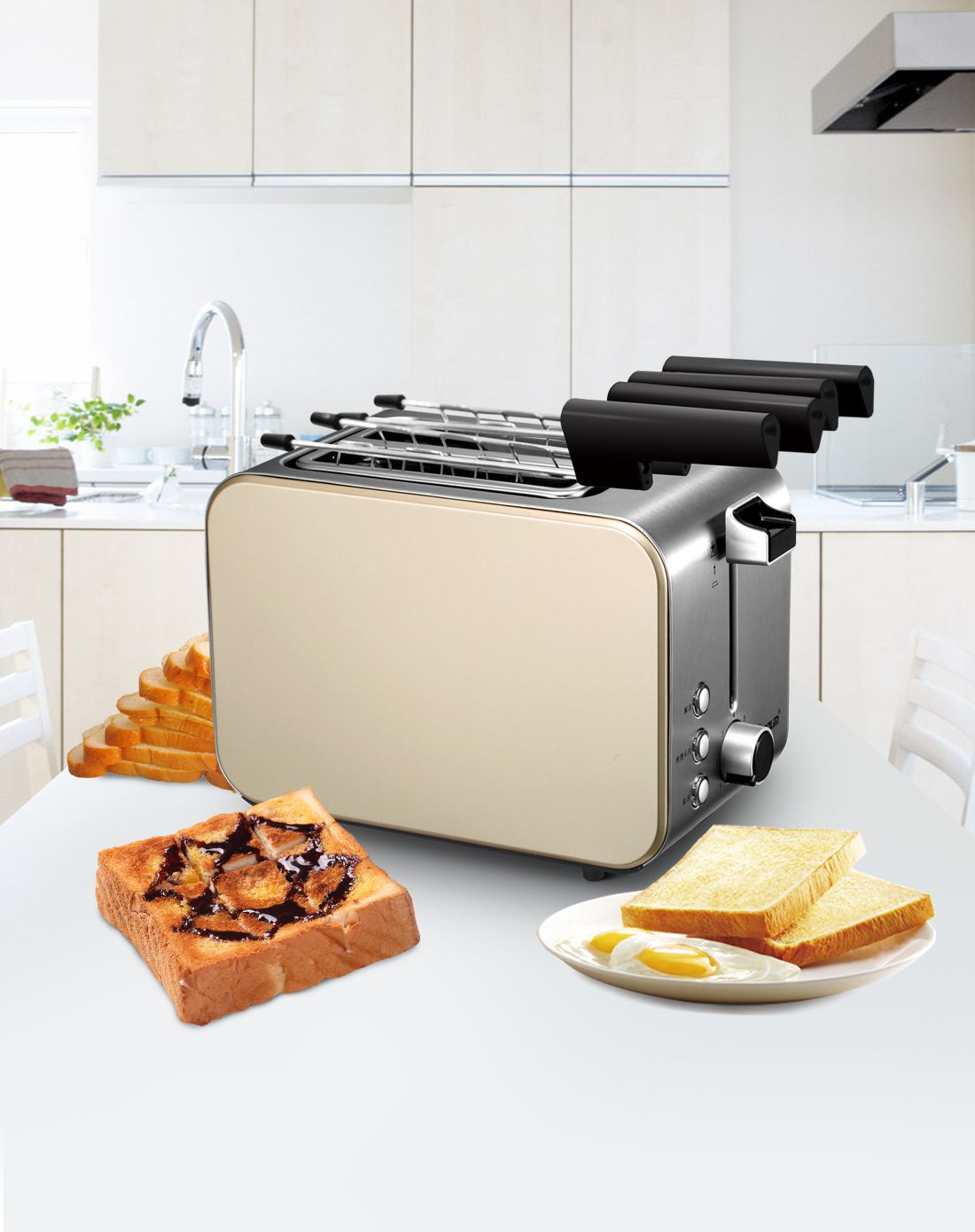 东菱Donlim电器专场轻松早餐全钢多士炉金色