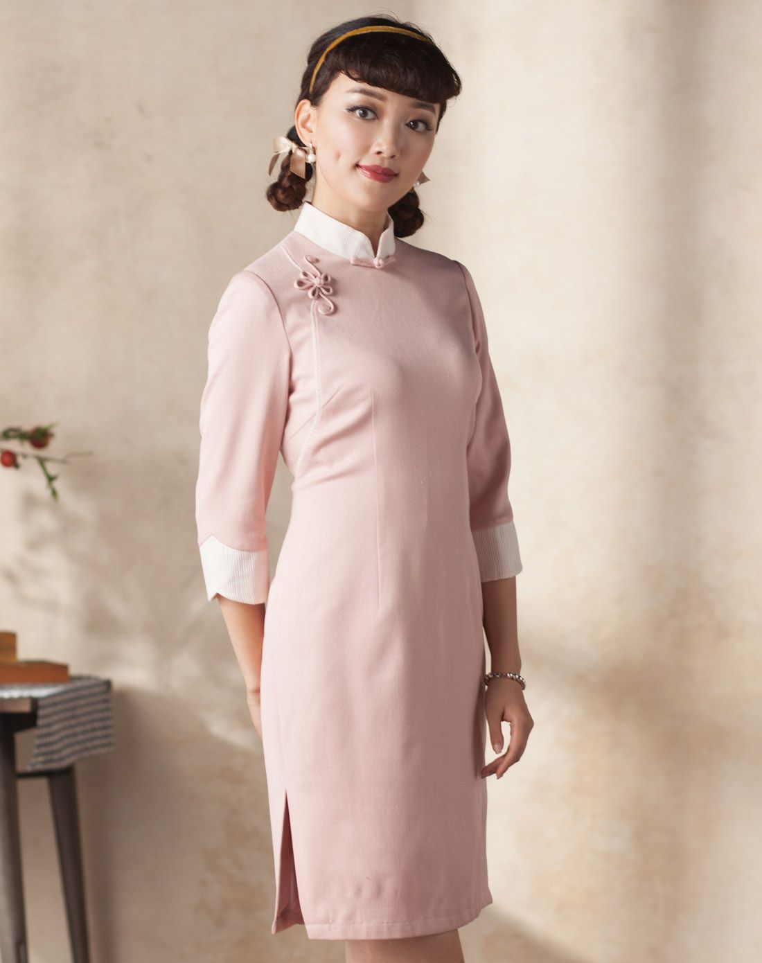 逸红颜E-Beauty粉影 七分袖连衣裙53FQ05S7