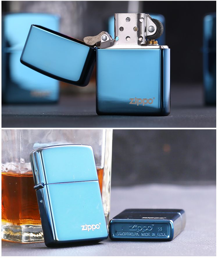 zippo 蓝冰光板商标-蓝冰常规机