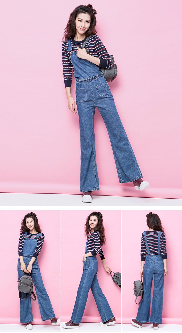 拉夏贝尔旗下品牌背带牛仔裤牛仔蓝60003930牛仔蓝_唯品会