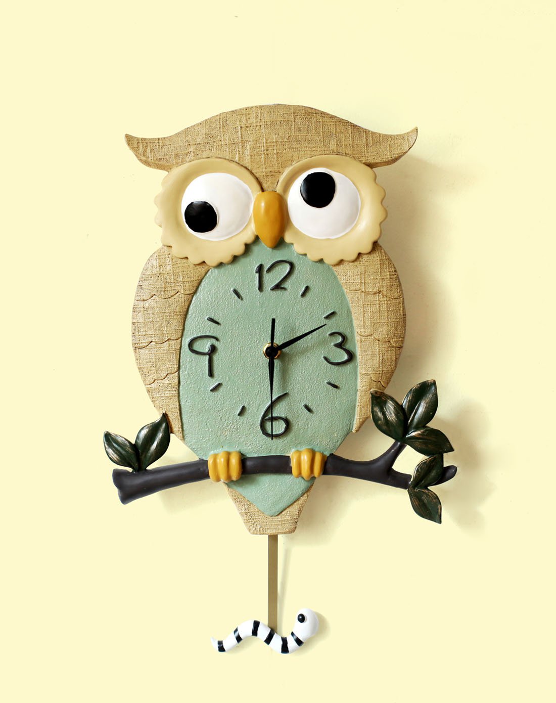 设计感潮流家居-鱼西美屋可爱猫头鹰创意钟表ZB090YXvo_唯品会