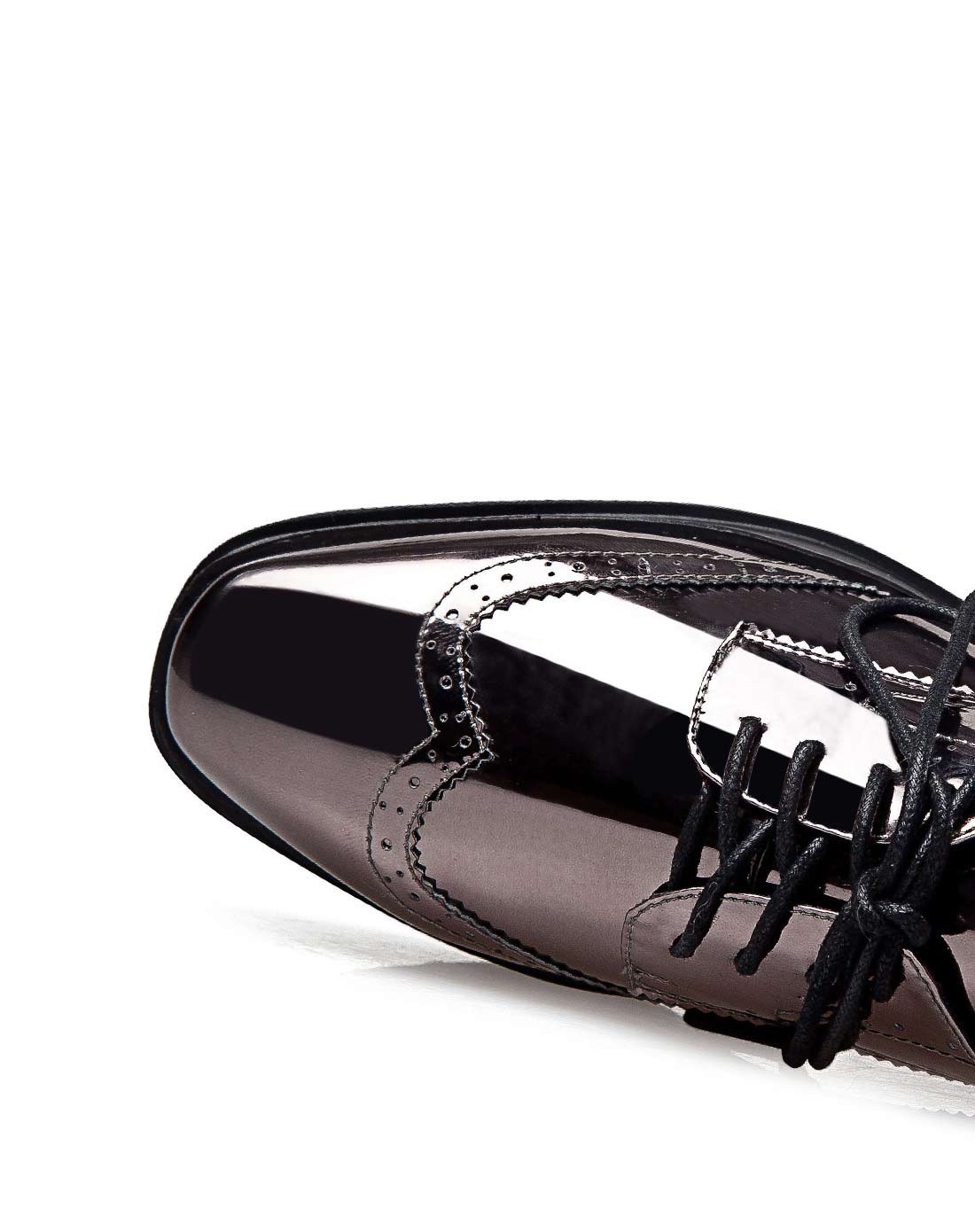 非谜FallinMiss新款系带厚底松糕枪色单鞋VFM