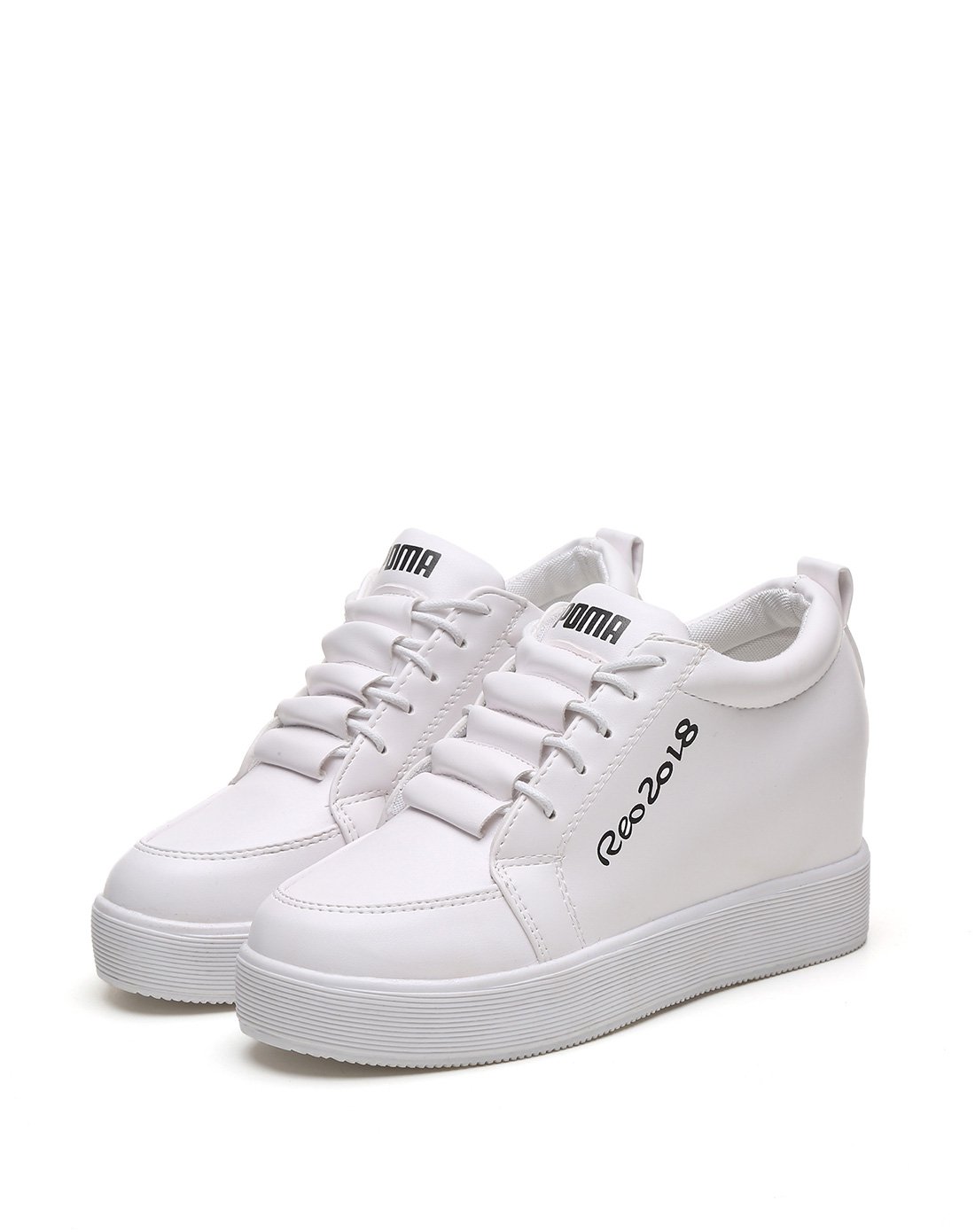 臻格Genkek鞋包专场2017新品白色系带内增高