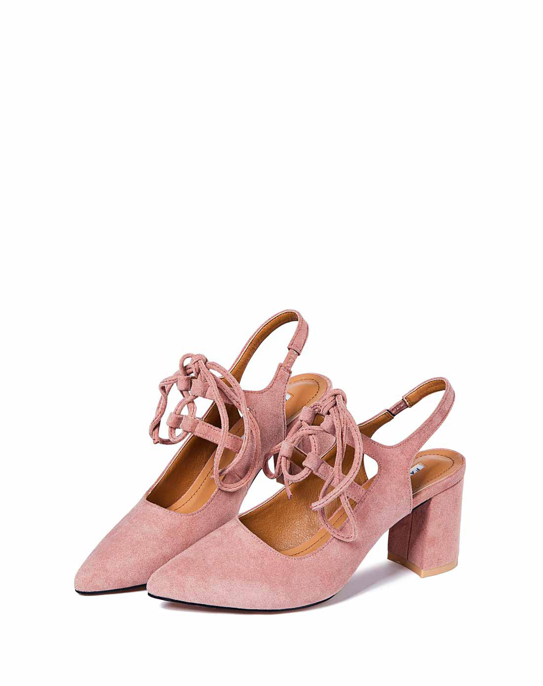 非谜FallinMiss2017春季新款尖头细带粗跟高跟