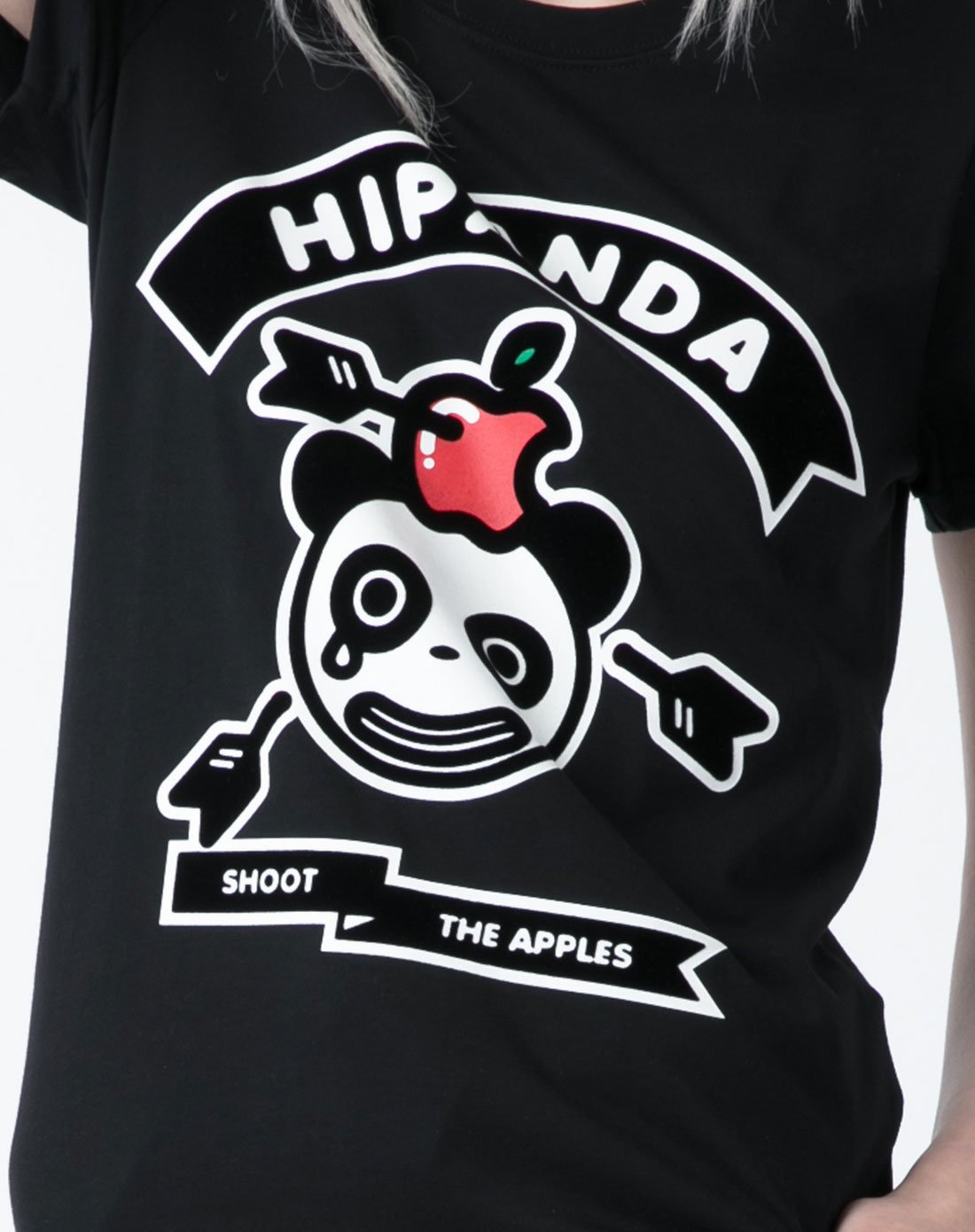 hipanda手机壁纸,hipanda潮牌壁纸 hipanda 你好熊猫 设计潮牌 女款 射苹果 短袖 圆领 t恤