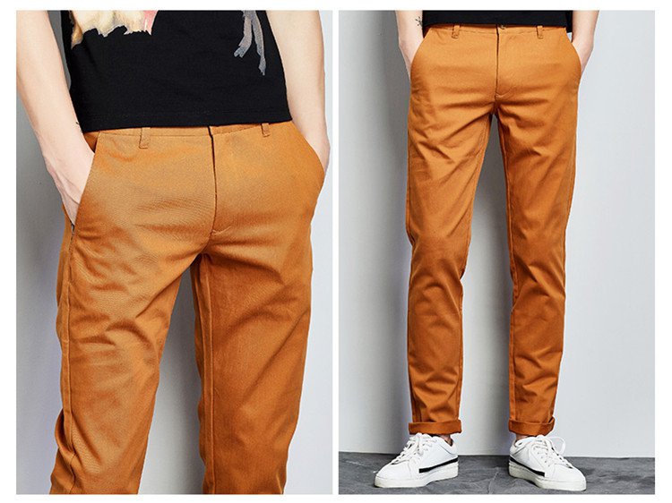 男式橙色系休闲裤