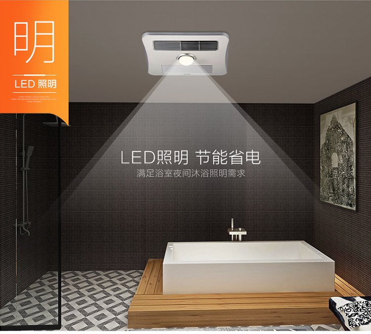 欧普照明多功能风暖浴霸三合一超薄卫生间嵌入式家用浴霸