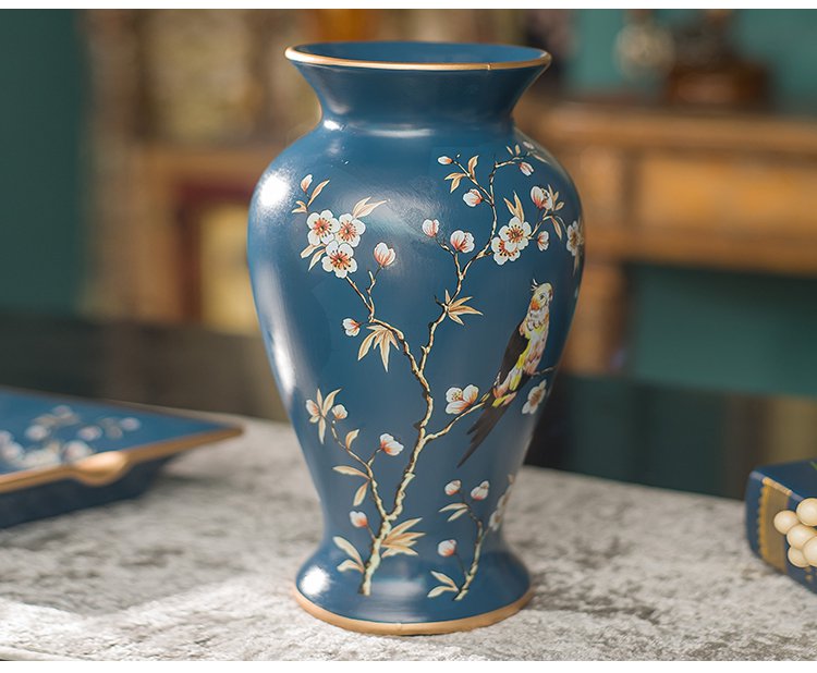 花瓶 品牌名称: racekish 商品名称: 鹊登枝客厅玄关餐厅陶瓷花瓶花