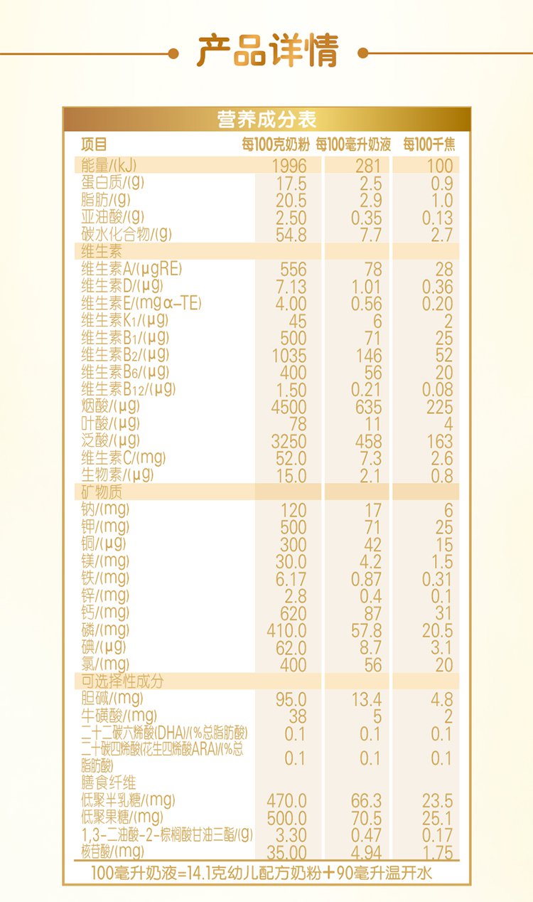 【a β创新配方】金领冠珍护幼儿配方奶粉3段(12-36月)900克罐装