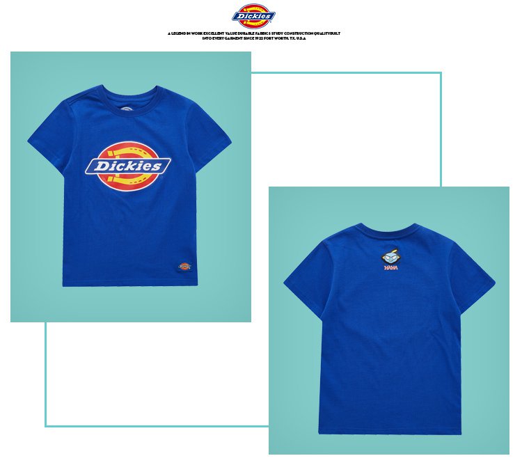 帝客dickies 童装中大童全棉圆领logo印花短袖t恤