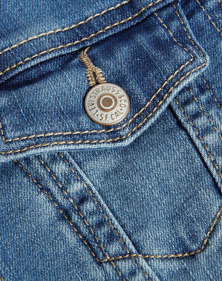 s 商品名称: levis 女童牛仔夹克 产地: 中国 材质: 面布:98%棉 2%