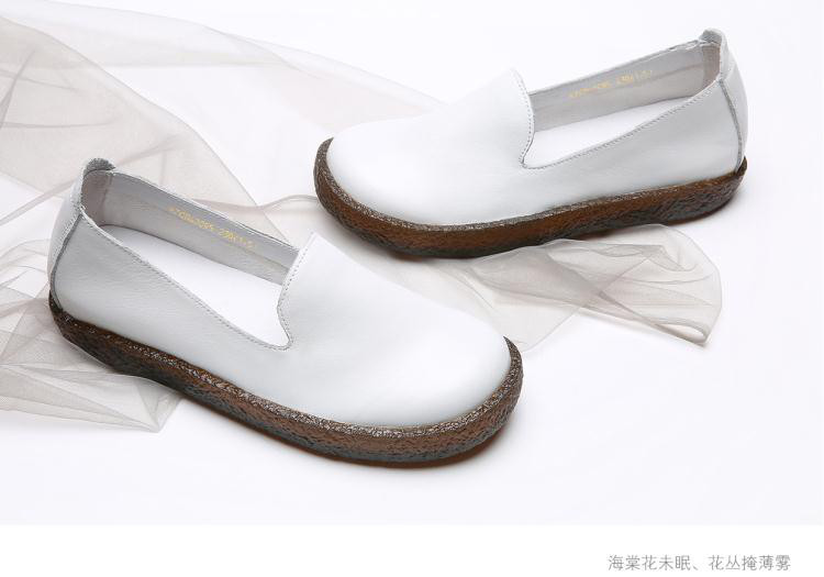 春秋新款【牛皮】软底百搭小白鞋休闲鞋浅口单鞋平底真皮女鞋