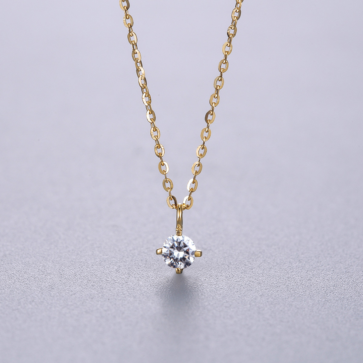 魅力时尚优雅百搭气质范 缘点 经典简单款18k金钻石吊坠/钻石项链