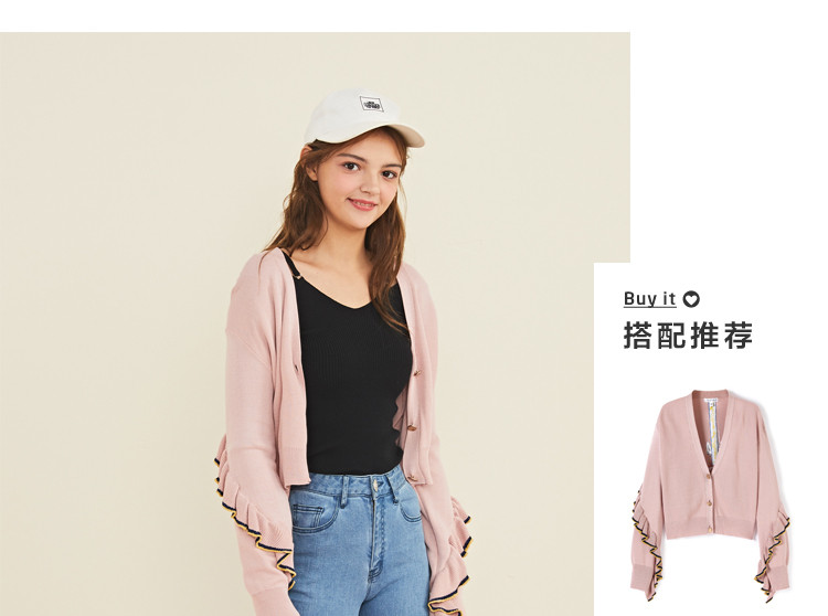 乐町女装品牌特卖专场 乐町2019春季新品女款v领套衫 适用季节: 春