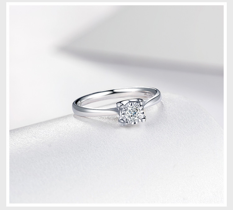 白18k金车花钻戒显钻牛头款钻石女戒