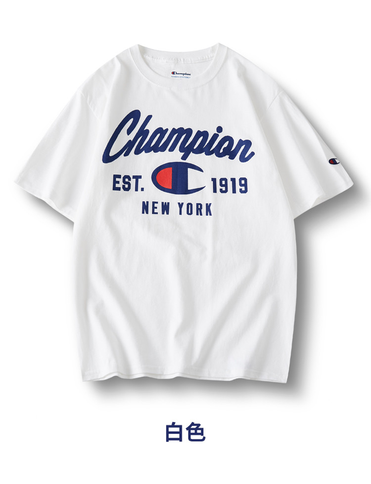 champion男女同款日版英文字母大logo户外运动休闲短袖t恤