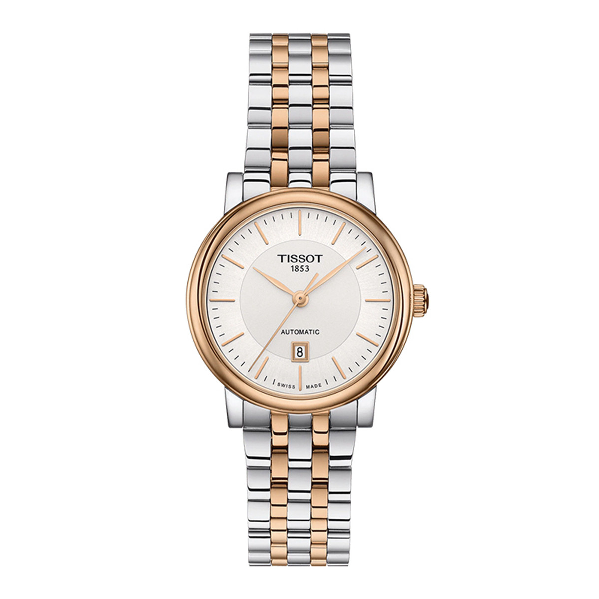 天梭tissot 卡森臻我系列天梭经典款简约表盘间金表干练机械女表