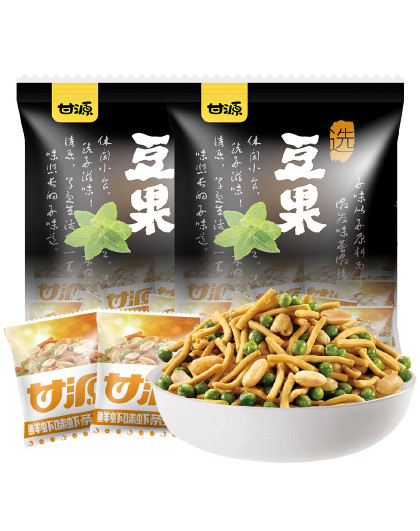 鲜虾/烤肉味虾条豆果500g*2袋 零食童年怀旧青豆蚕豆虾条