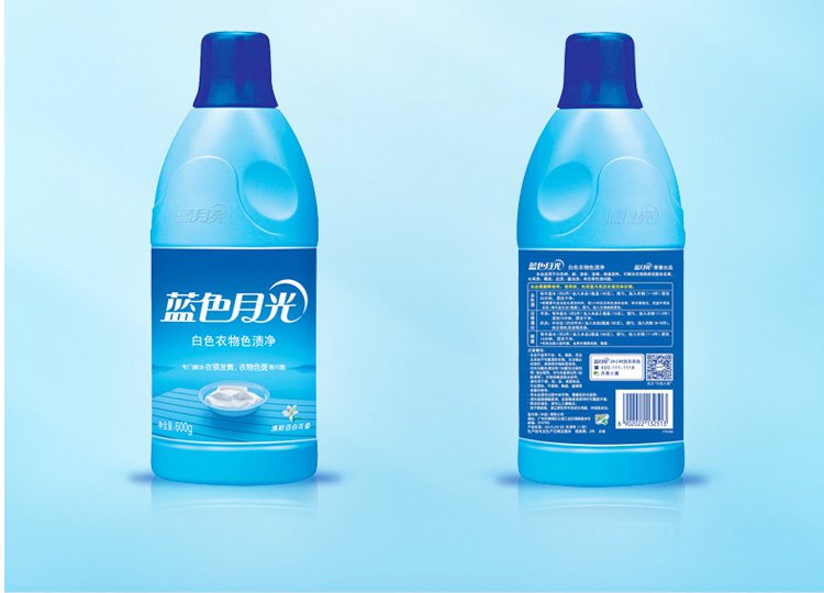 蓝月亮蓝色月光白色衣物色渍净600g瓶