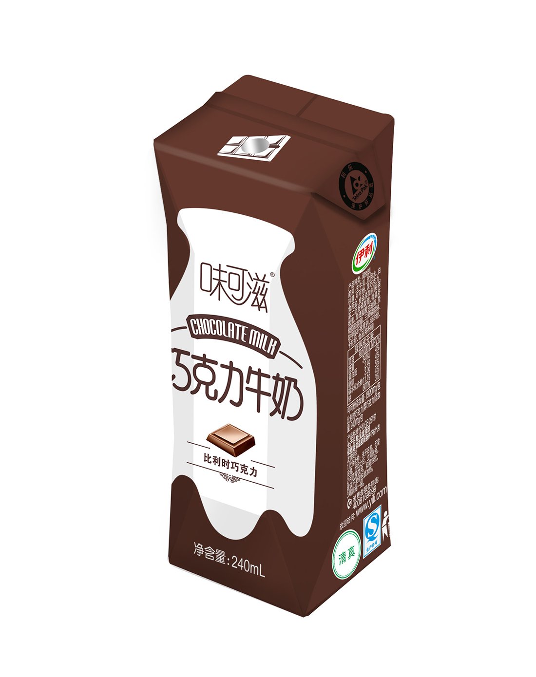 伊利 味可滋巧克力牛奶 240ml*12盒/箱