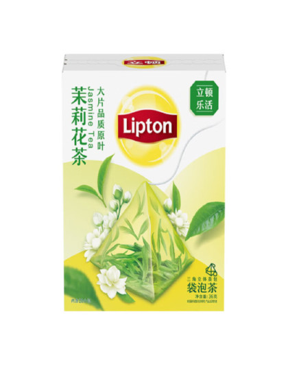 Lipton乐活三角茉莉花茶精选绿茶叶茉莉花袋泡茶包20包