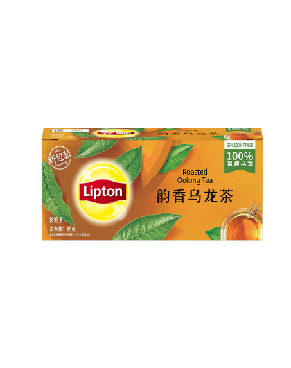 Lipton韵香乌龙茶精选茶叶休闲下午茶袋泡茶包25包