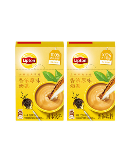 Lipton奶茶经典浓醇香浓原味奶茶进口奶源速溶奶茶粉2盒