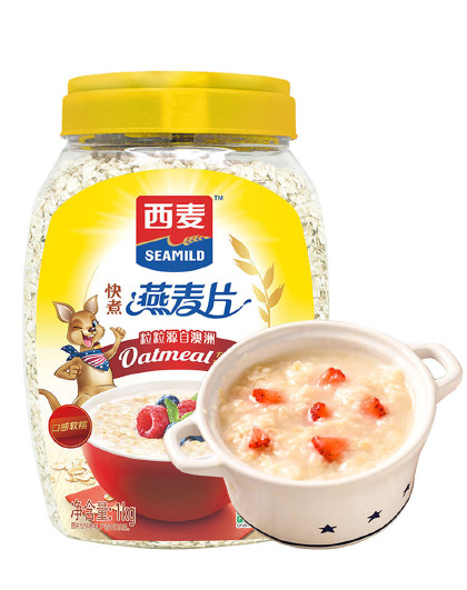 代餐谷物早餐 罐装快煮纯燕麦片1000g