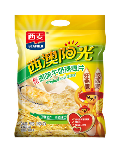 原味牛奶燕麦片560g即食营养早餐麦片独立小袋装
