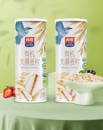 有机大燕麦片350g*2桶 原味即速食冲饮代餐