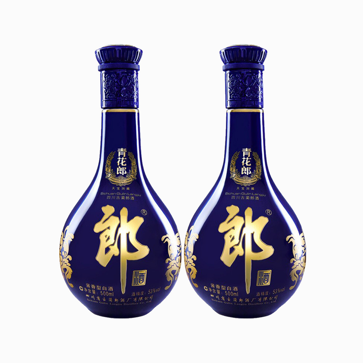 郎酒 青花郎 陈酿 53度酱香型白酒500ml*2 年货献礼礼盒