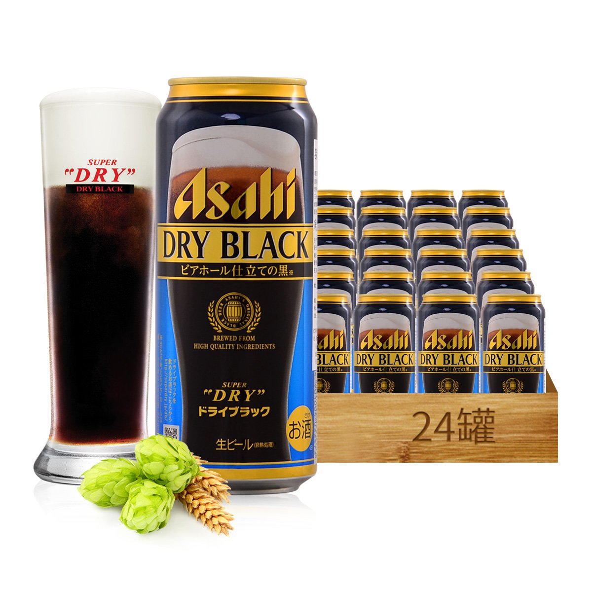 日本原装进口asahi朝日啤酒超爽黑啤500ml*24罐