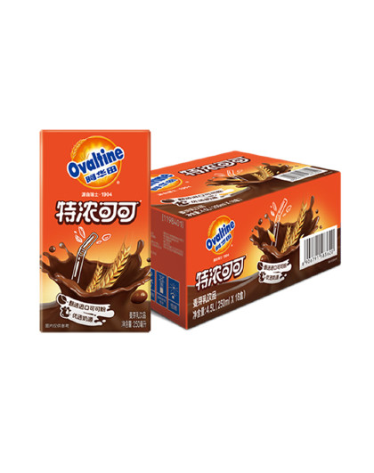 特浓可可麦芽乳饮品250ml*36支巧克力可可味